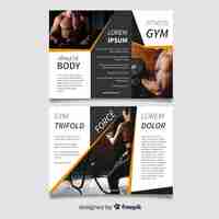 Free vector gym trifold brochure