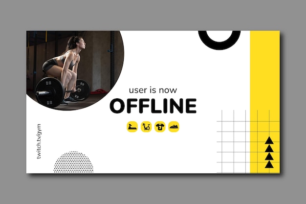 Free vector gym twitch background template design