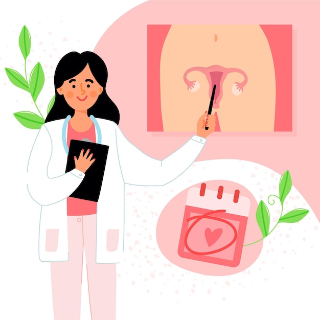 Gynecology check-up illustration