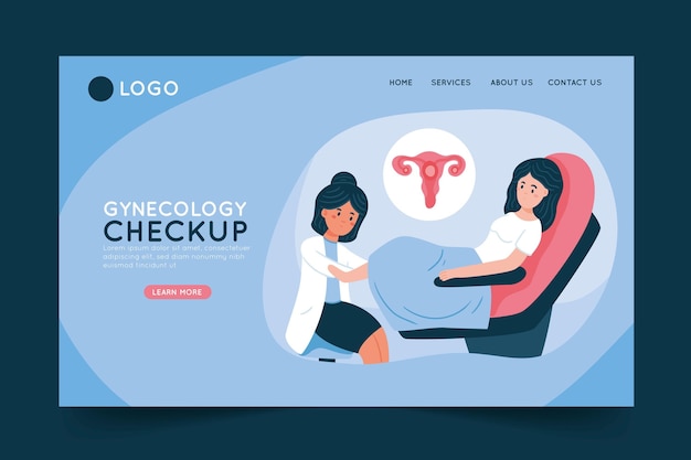 Free vector gynecology checkup - landing page