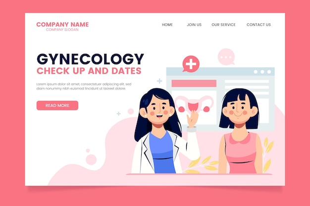 Free vector gynecology checkup - landing page