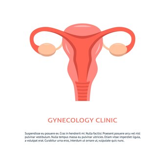 Gynecology clinic concept banner with uterus symbol