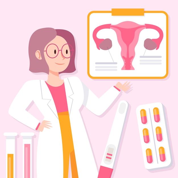 Free vector gynecology concept with professional