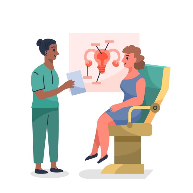 Иллюстрация консультации гинеколога