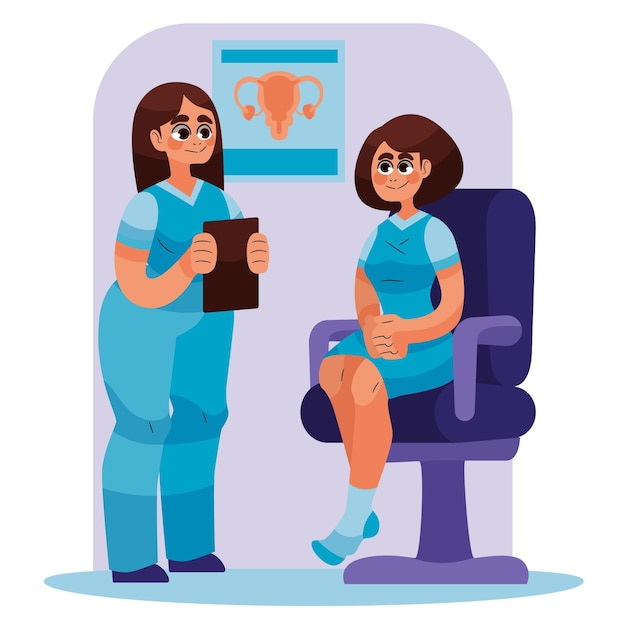 Бесплатное векторное изображение Иллюстрация консультации гинеколога
