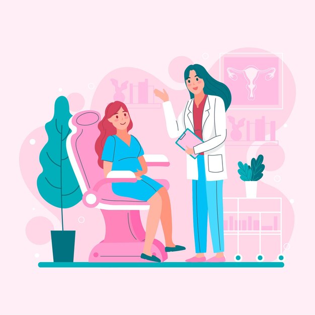 Gynecology consultation illustration