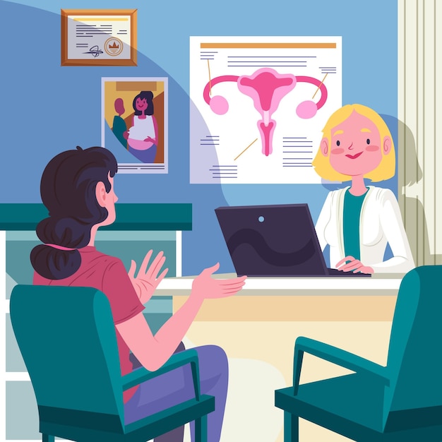 Gynecology consultation illustration