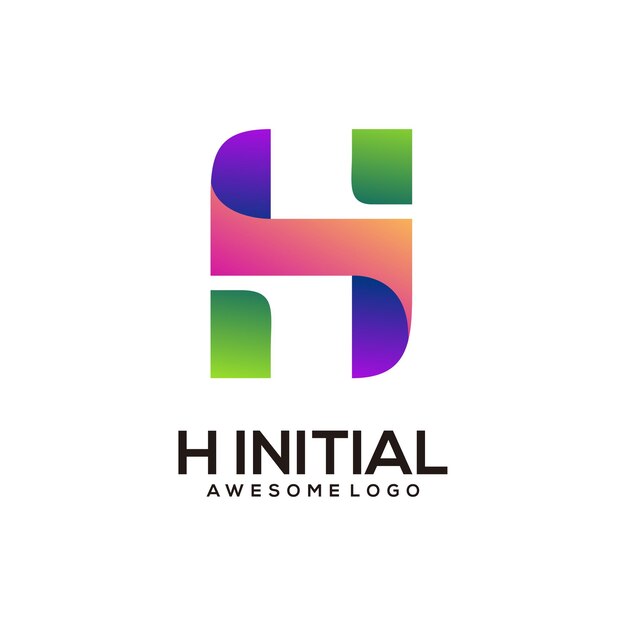 H letter gradient logo colorful