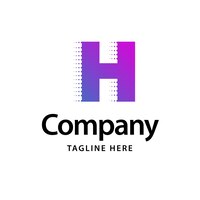 Free vector h purple logo business brand identity design vector illustration