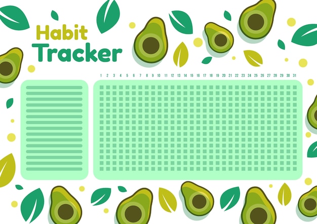 Free vector habit tracker template