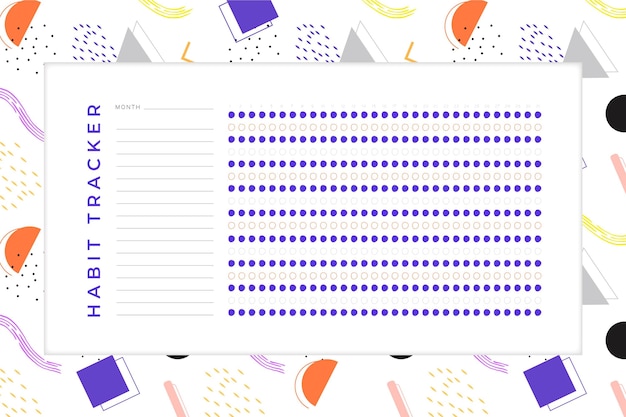 Free vector habit tracker template