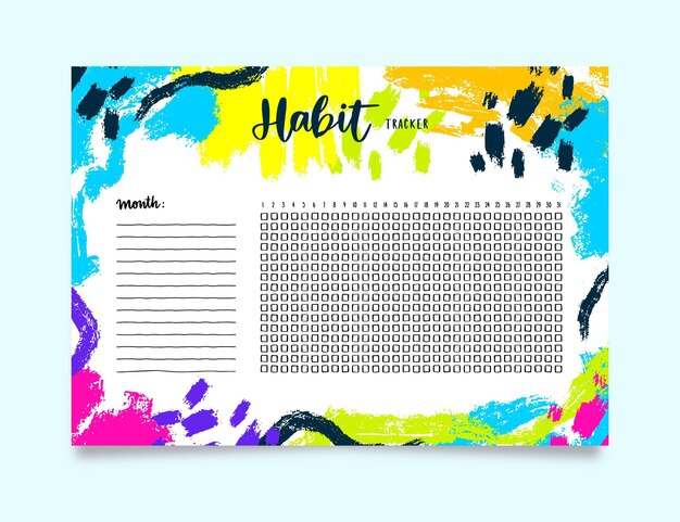 Habit Tracker Bullet Journal Graphic by Raw Vector · Creative Fabrica