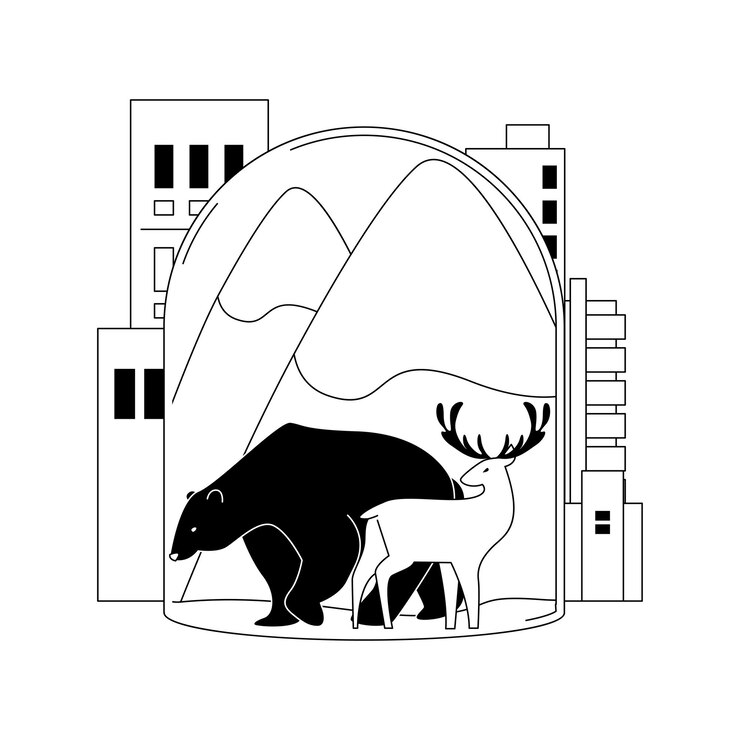 मुफ़्त वेक्टर habitat loss for wild animals abstract concept vector illustration wildlife loss global habitat destruction wild animals extinction threat environment endangered species abstract metaphor