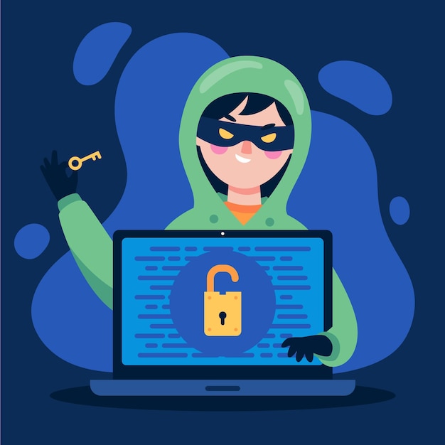 Free vector hacker activity concept