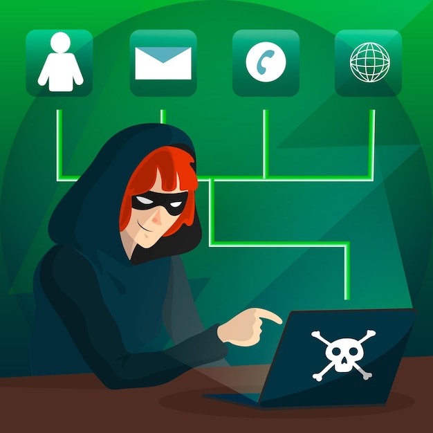 Free vector hacker activity concept