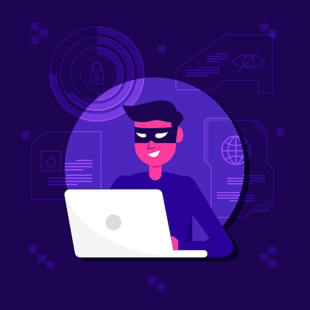 Free vector hacker activity concept