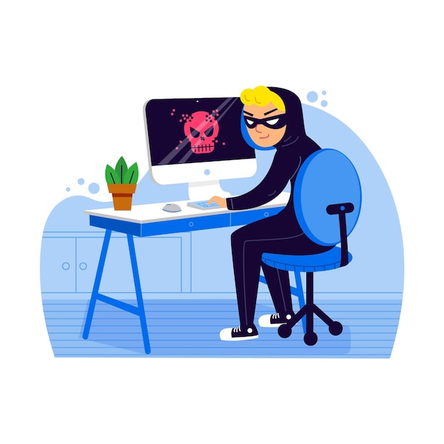 Free vector hacker activity concept