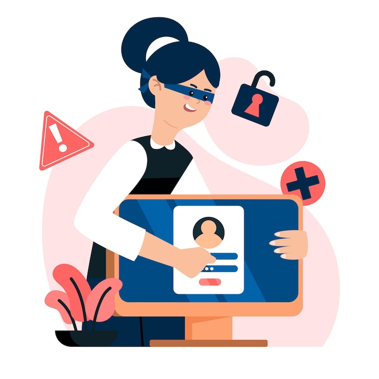 Free Vector hacker activity illustrated theme