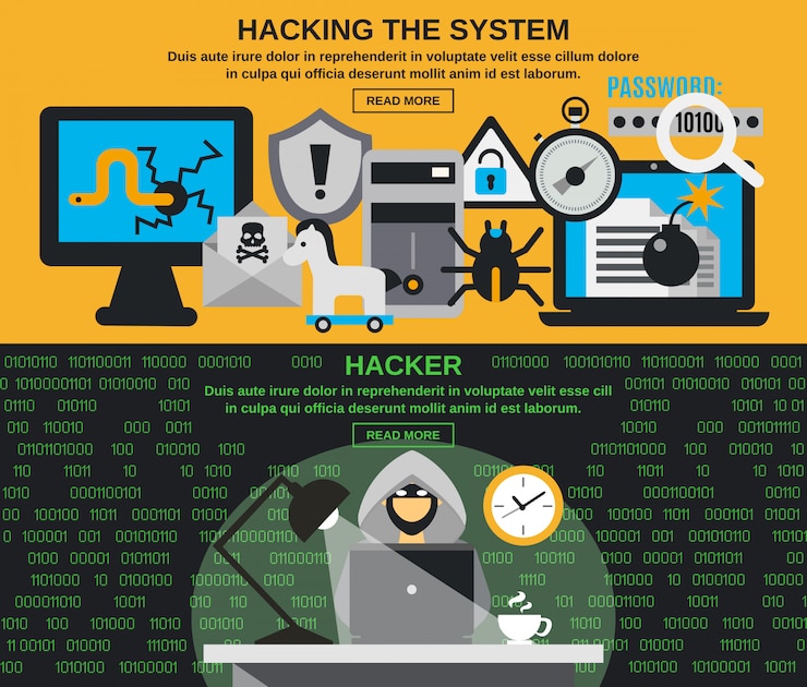 Free Vector hacker banner set