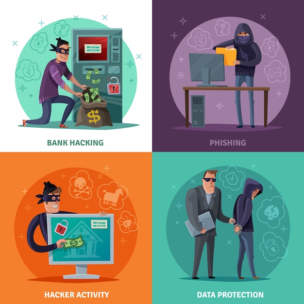 Free vector hacker cartoon