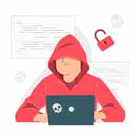 Free vector hacker concept illustration