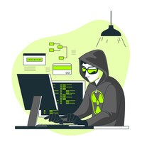 Free vector hacker concept illustration