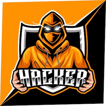 Hacker mascot for sports and esports logo