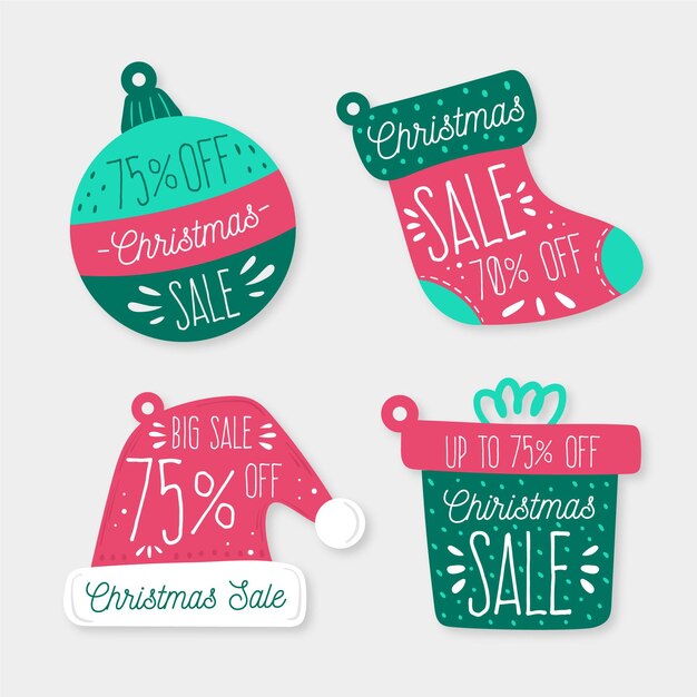 Had drawn christmas sale tag collection