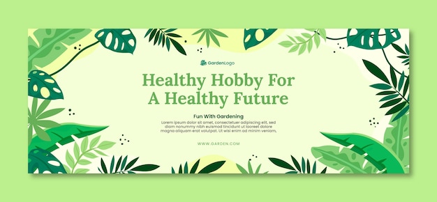 Had drawn  flat design gardening facebook cover