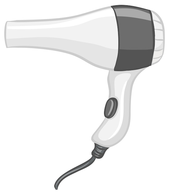 Free vector hair dryer in cartoon style isolated on white background