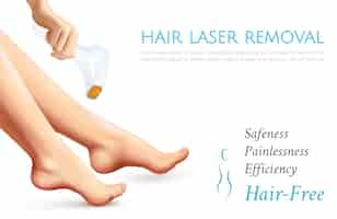 Free vector hair laser removal poster