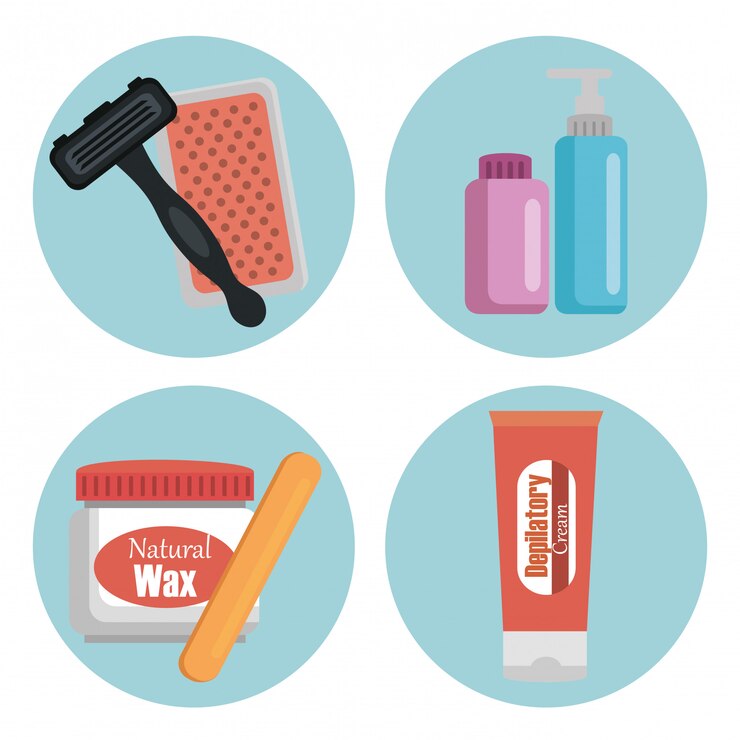 Free Vector hair removal product set