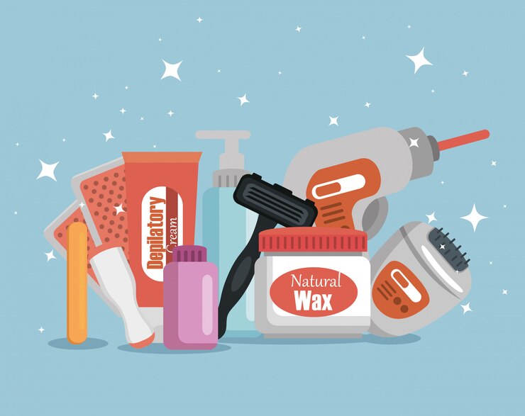 Free Vector hair removal product set