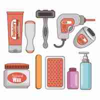 Free vector hair removal product set