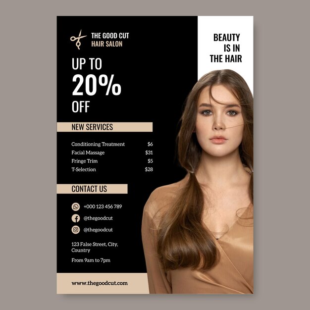 Hair salon poster template