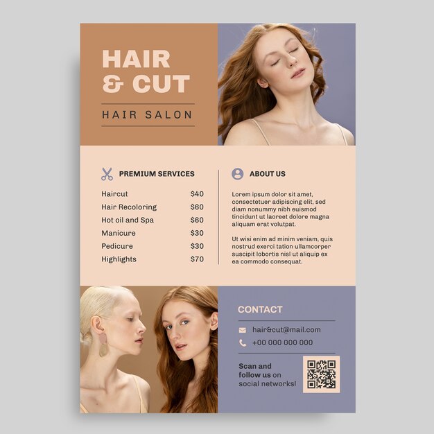 Hair salon poster template