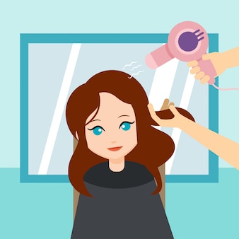 Hair treatment illustration Premium Vector