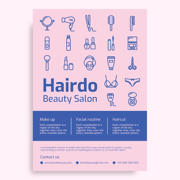 Free vector hairdo beauty salon flyer