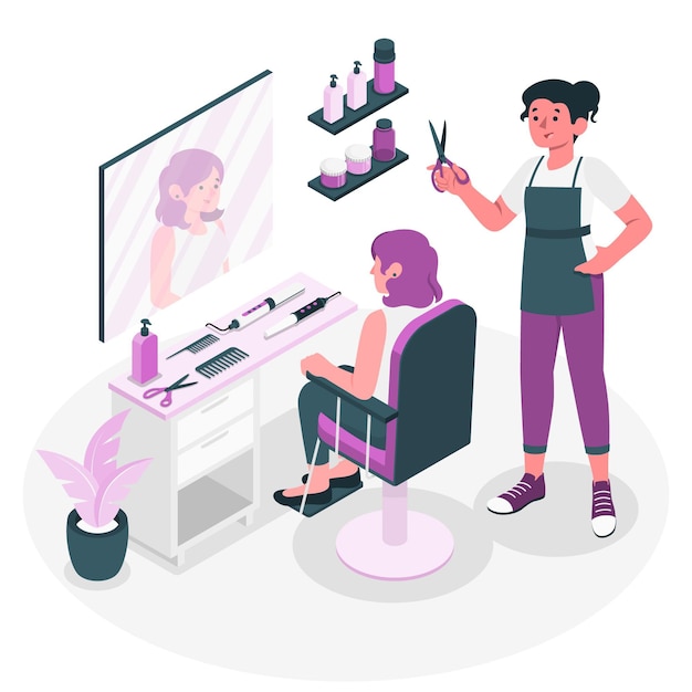 Free vector hairdresser concept illustration