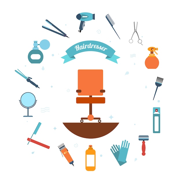 Free vector hairdresser icon flat