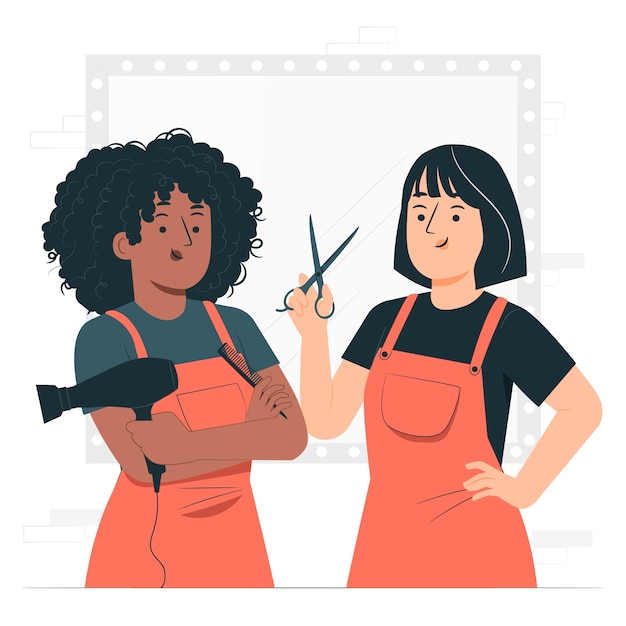 Free vector hairdresser team concept illustration