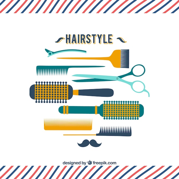 Free vector hairdresser tools