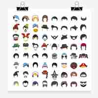 Free vector hairstyle collection flat design