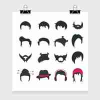 Free vector hairstyle icons collection