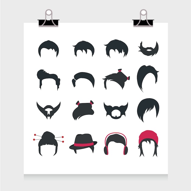 Hairstyle icons collection