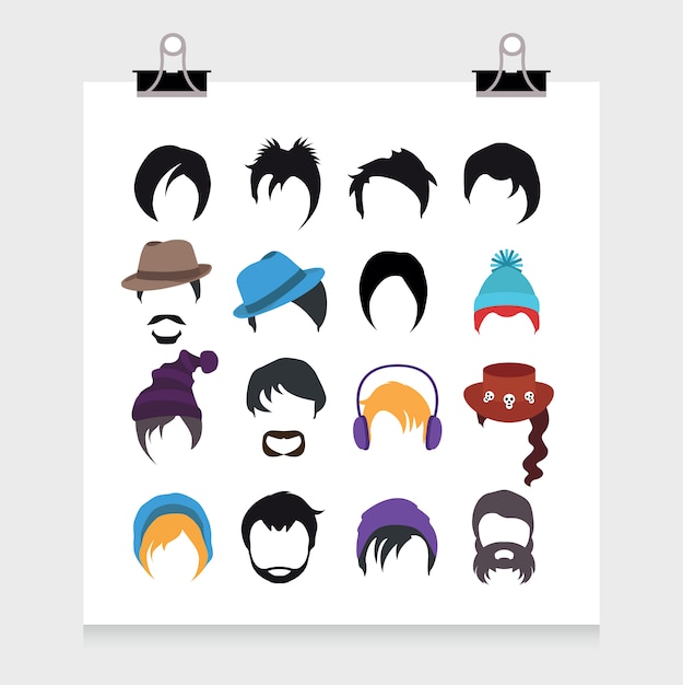 Free vector hairstyle icons collection