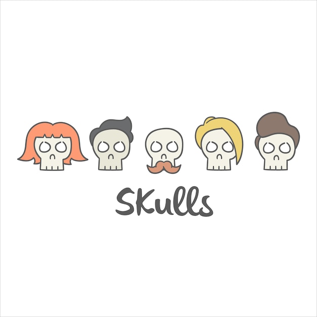 Hairstyle skull collection