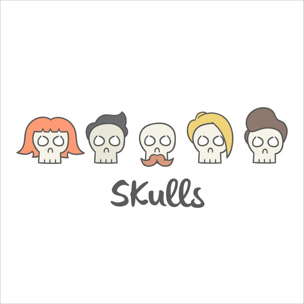 Hairstyle skull collection