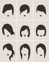 Free vector hairstyles for women