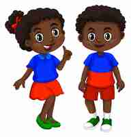 Free vector haiti boy and girl with happy face